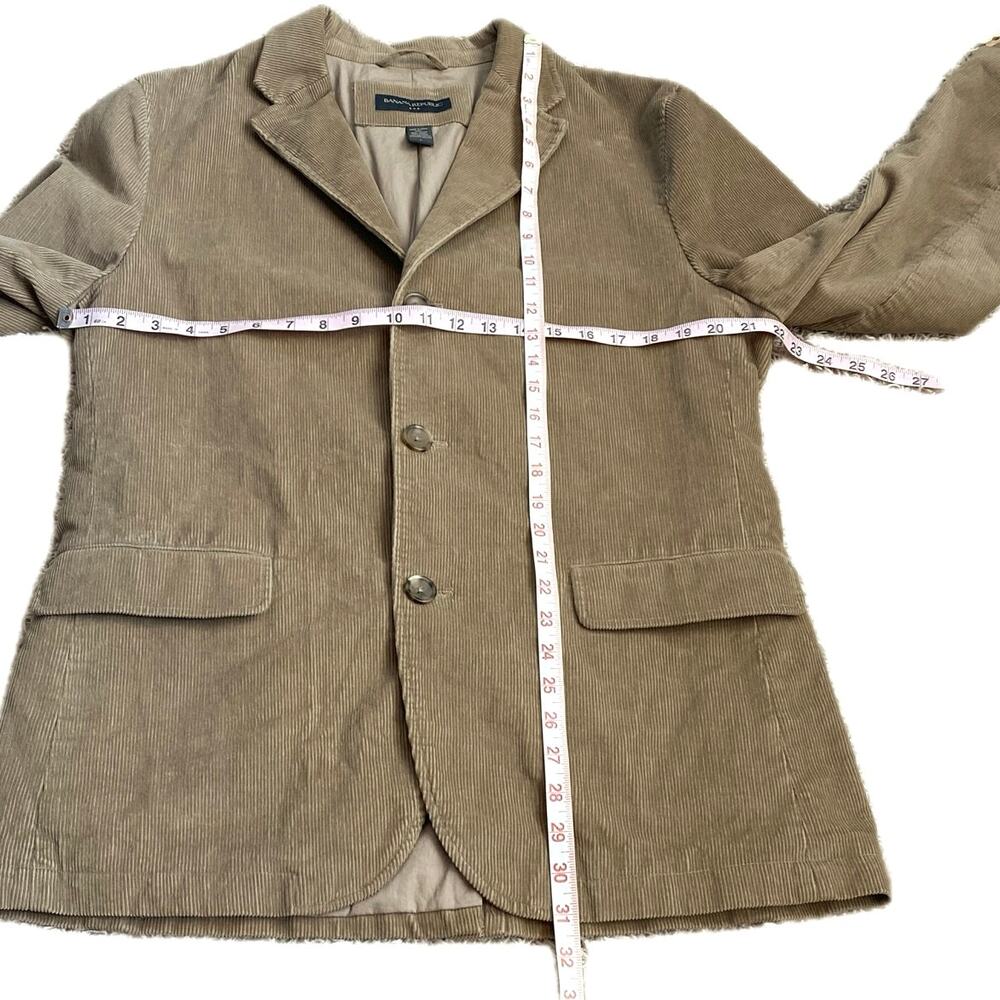 BANANA‎ REPUBLIC Corduroy Blazer Sport Jacket Mens L Tan Brown Preppy Academia - Picture 7 of 9